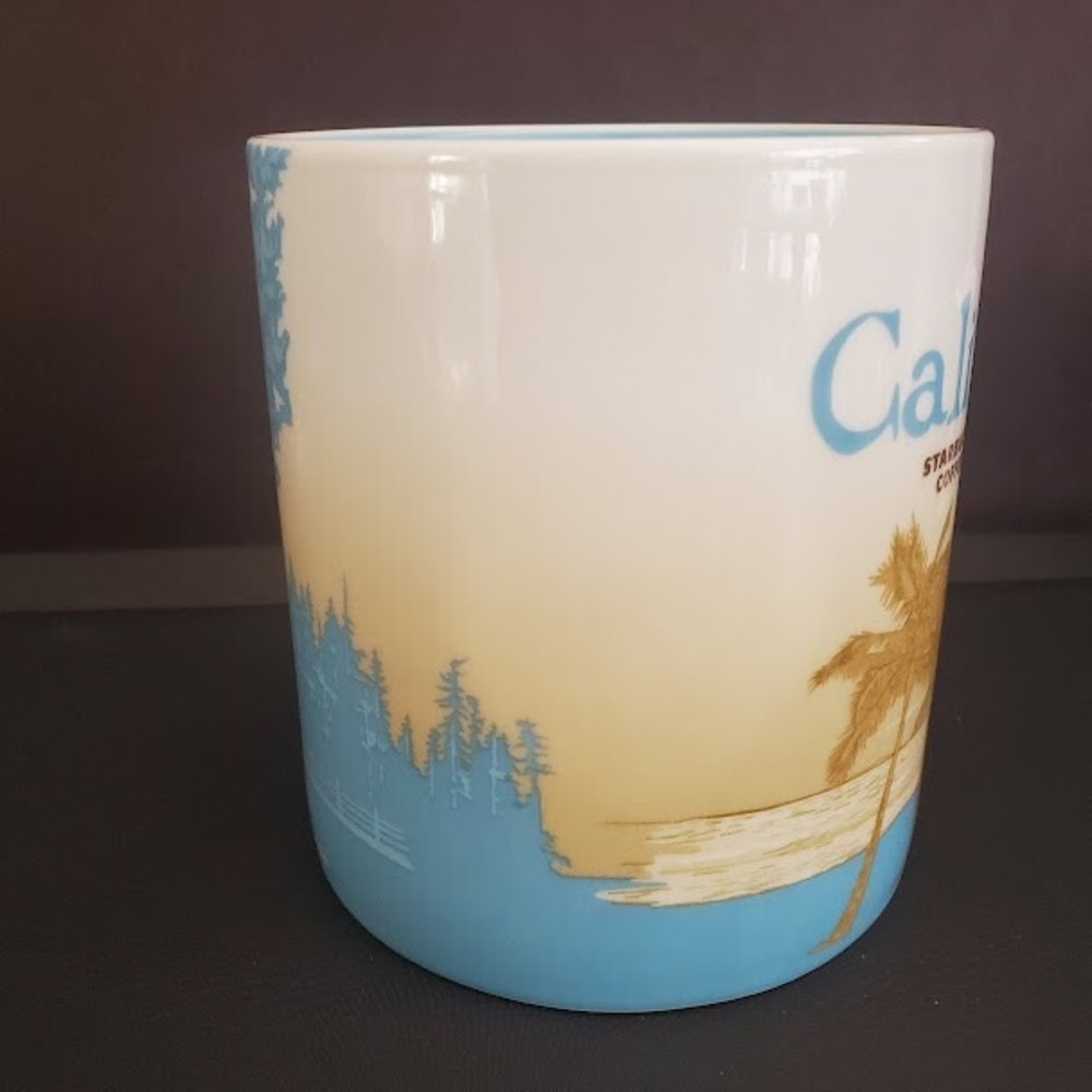 Starbucks Collector Series California Mug 16oz Blue White 2009 Surfing Redwoods - Picture 8 of 8